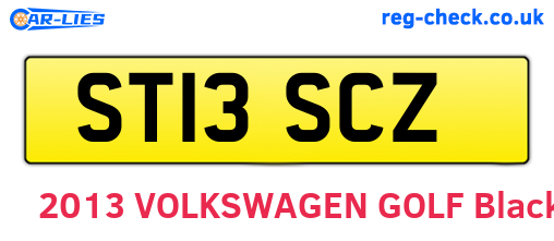 ST13SCZ are the vehicle registration plates.
