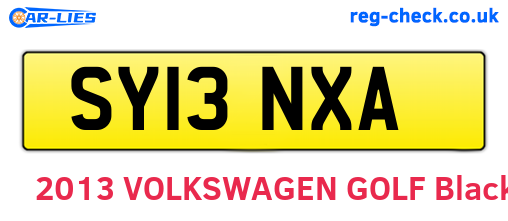 SY13NXA are the vehicle registration plates.