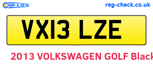 VX13LZE are the vehicle registration plates.