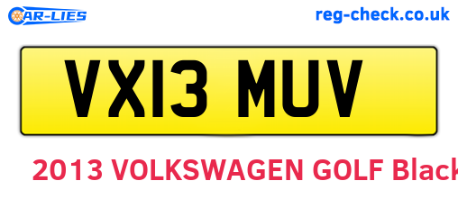 VX13MUV are the vehicle registration plates.