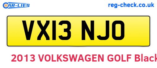 VX13NJO are the vehicle registration plates.