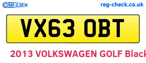 VX63OBT are the vehicle registration plates.