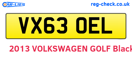 VX63OEL are the vehicle registration plates.