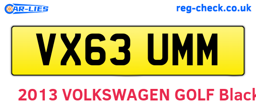 VX63UMM are the vehicle registration plates.
