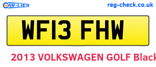 WF13FHW are the vehicle registration plates.