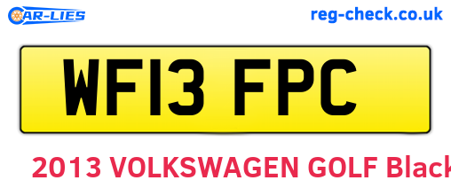 WF13FPC are the vehicle registration plates.