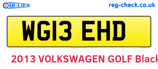 WG13EHD are the vehicle registration plates.