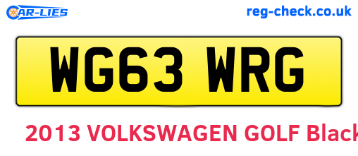 WG63WRG are the vehicle registration plates.
