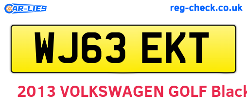 WJ63EKT are the vehicle registration plates.