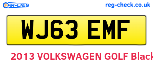 WJ63EMF are the vehicle registration plates.