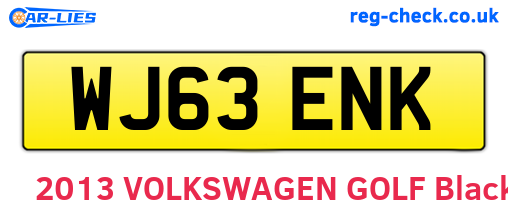 WJ63ENK are the vehicle registration plates.