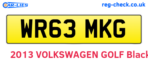 WR63MKG are the vehicle registration plates.