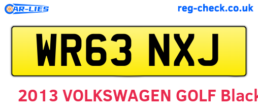 WR63NXJ are the vehicle registration plates.