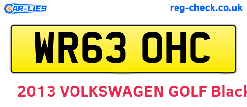 WR63OHC are the vehicle registration plates.