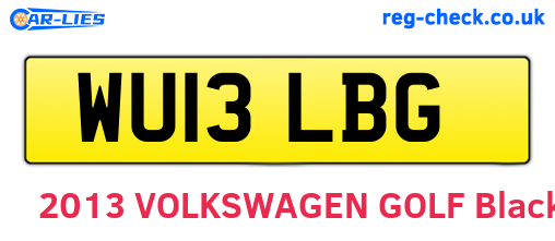 WU13LBG are the vehicle registration plates.