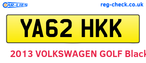 YA62HKK are the vehicle registration plates.
