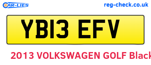 YB13EFV are the vehicle registration plates.