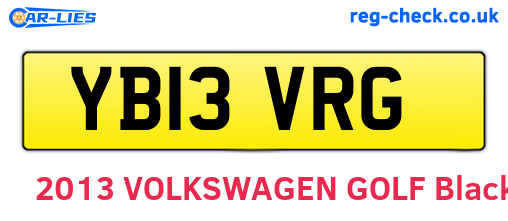 YB13VRG are the vehicle registration plates.