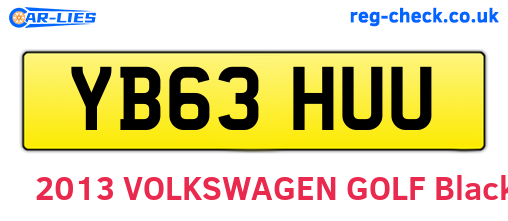 YB63HUU are the vehicle registration plates.