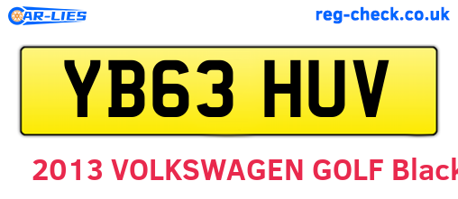 YB63HUV are the vehicle registration plates.