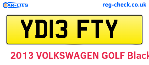 YD13FTY are the vehicle registration plates.