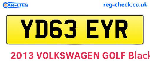 YD63EYR are the vehicle registration plates.