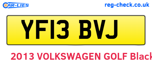 YF13BVJ are the vehicle registration plates.