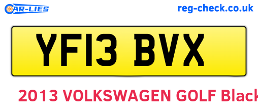 YF13BVX are the vehicle registration plates.