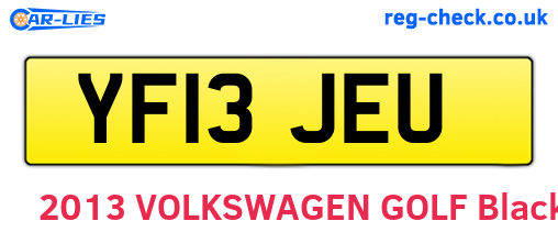 YF13JEU are the vehicle registration plates.
