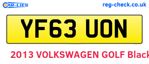 YF63UON are the vehicle registration plates.