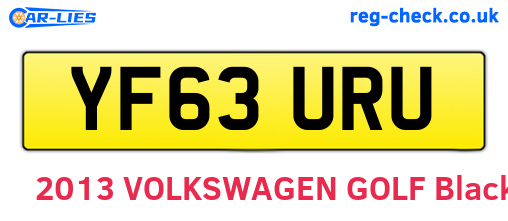 YF63URU are the vehicle registration plates.