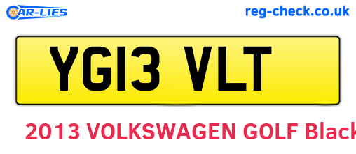 YG13VLT are the vehicle registration plates.