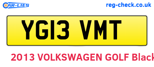 YG13VMT are the vehicle registration plates.
