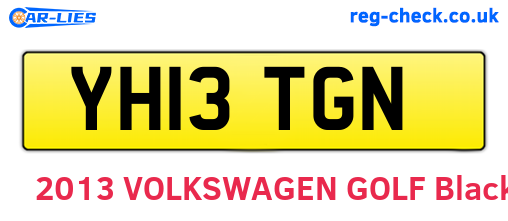 YH13TGN are the vehicle registration plates.