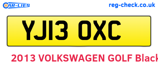 YJ13OXC are the vehicle registration plates.