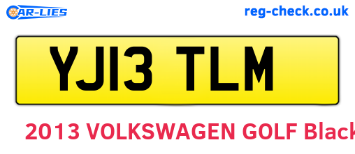 YJ13TLM are the vehicle registration plates.