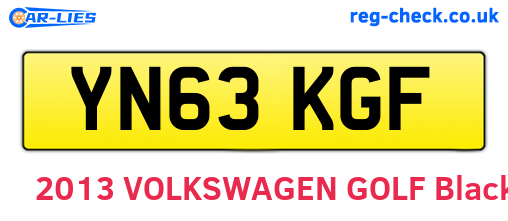 YN63KGF are the vehicle registration plates.
