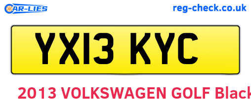 YX13KYC are the vehicle registration plates.