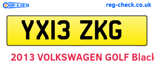 YX13ZKG are the vehicle registration plates.