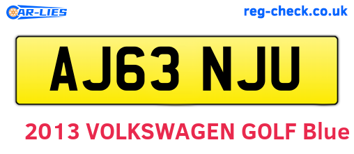 AJ63NJU are the vehicle registration plates.