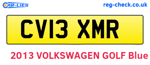 CV13XMR are the vehicle registration plates.