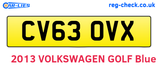 CV63OVX are the vehicle registration plates.
