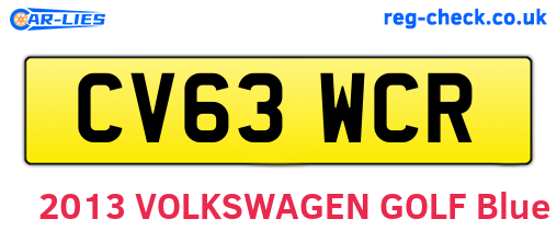 CV63WCR are the vehicle registration plates.