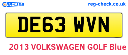 DE63WVN are the vehicle registration plates.