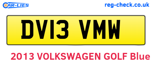 DV13VMW are the vehicle registration plates.