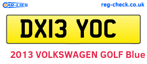 DX13YOC are the vehicle registration plates.