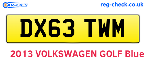 DX63TWM are the vehicle registration plates.