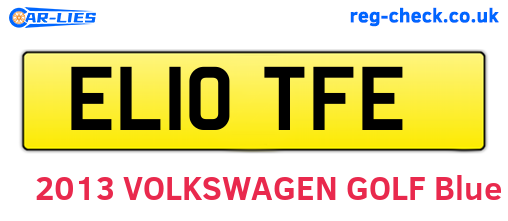 EL10TFE are the vehicle registration plates.