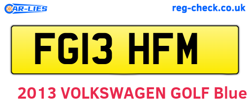 FG13HFM are the vehicle registration plates.