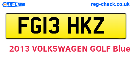FG13HKZ are the vehicle registration plates.